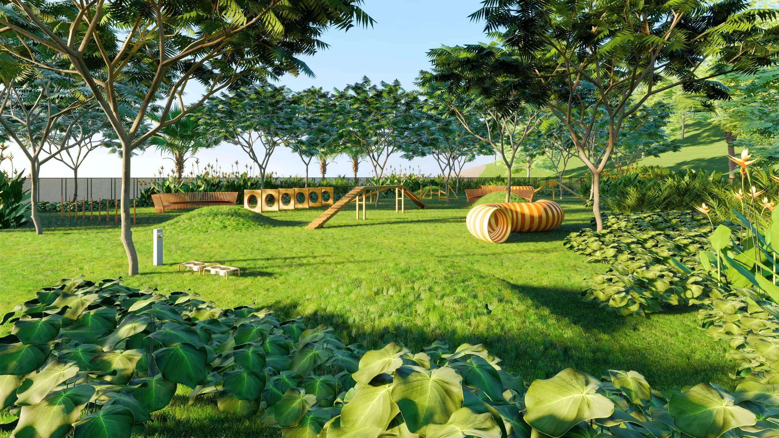 Espaço pet de 4.279 m² com circuito de agility